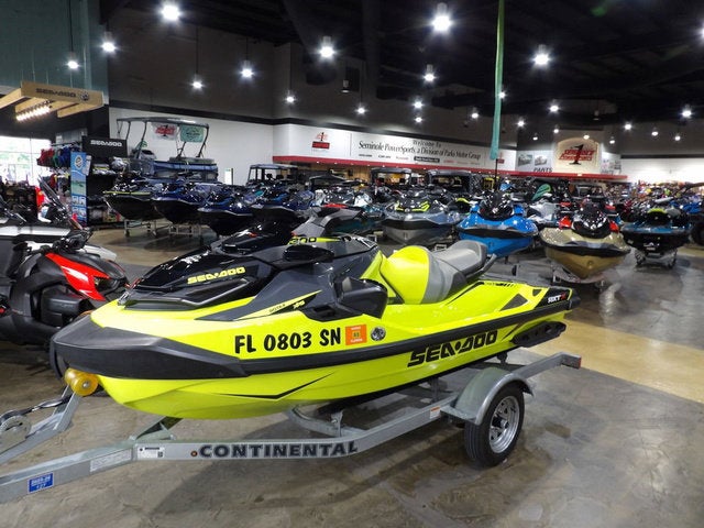 2019 Sea-Doo RXT-X 300 IBR & Sound System Neon Yellow And Lava Grey Base